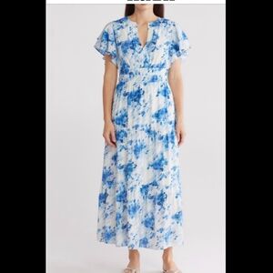Price negotiable - Blue floral maxi dress (2,S)